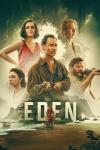 Eden movie poster: Two men hold guns, and three women look out behind them, surprised