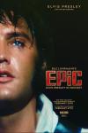EPiC Elvis Presley in Concert movie poster: Close-up of the right half of Elvis Presley's face on stage, glistening with light sweat
