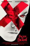 Faces of Death Movie Poster: A killer with a red eye glares, while a young woman inside a red "X" screams