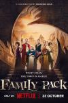 Family Pack movie poster: Characters seen inside a shadowy cutout.
