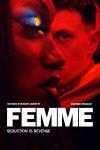 Femme movie poster: Nathan Stewart-Jarrett and George MacKay's faces are shown in profile under red lighting