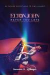 Elton John -- Never Too Late poster: Elton John leaning back singing while playing the piano