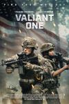 Valiant One movie poster: Chase Stokes and Lana Condor stand in military uniforms while holding guns