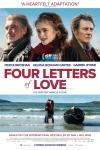 Four Letters of Love movie poster: Pierce Brosnan, Helena Bonham Carter, and Gabriel Byrne feature above Ann Skelly and Fionn O'Shea on a beach