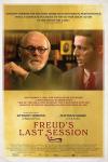 Freud's Last Session Movie Poster: Anthony Hopkins and Matthew Goode are pictured on a gold-colored poster