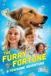 The Furry Fortune movie poster:  a dog with money floating around and kids smiling