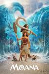Moana movie poster: Moana and Maui stand on a rock in the ocean