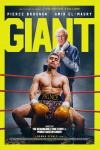 Giant movie poster: Boxer in the ring, wearing gloves, with a man standing behind