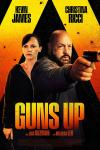 Guns Up movie poster: Kevin James points a gun while Christina Ricci stands behind him, looking in the other direction