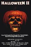 Halloween II movie poster: A pumpkin with a skull-like face in it appears against a black background