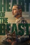 Heart of the Beast movie poster: Brad Pitt wears a camouflage thermal shirt, a German Shepherd by his side