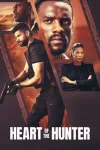 Heart of the Hunter movie poster: Panels show South Africans, 2 Black men, 1 white man with a gun, and one Black woman