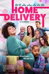 Home Delivery movie poster: Melanie Field smiles and holds her pregnant stomach while other characters react