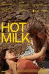 Hot Milk movie poster: Two young White women lay together on a rocky beach