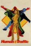 Human Traffic movie poster: Five young people in colorful lighting against a geometric background