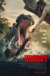 Hungry Movie Poster: One woman tries to help another woman out of the water as an angry hippopotamus opens its jaws