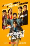Husbands in Action movie poster: gong Myoung running, Jin Seon-kyung holding up handcuffs, four people posing