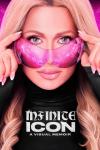 Infinite Icon: A Visual Memoir movie poster: Close-up of Paris Hilton, looking straight ahead over the top of her pink sunglasses