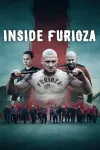 Inside Furioza movie poster: White Polish shirtless bald man with tattoos across chest flanked by White Polish woman left, White Polish bald man right