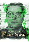 Inside the Trustor Scandal movie poster: Black-and-white photo of a man, overlaid with green financial symbols.