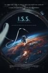 I.S.S. Movie Poster: Through a space shuttle window, an astronaut drifts away from his tether above a fiery Earth