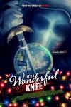 It's a Wonderful Knife Movie Poster: A masked killer stabs a knife into a snow globe containing a sweet little town