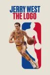 Jerry West: The Logo movie poster:  Basketball player dribbling in front of logo