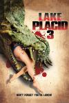 Lake Placid 3 Movie Poster: Crocodile biting a person's legs, blood splatters around.