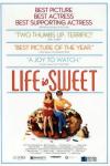 Life Is Sweet movie poster: Two women sit side by side on a giant donut