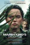 The Marsh King's Daughter Movie Poster: Daisy Ridley looks through blades of grass, while a man peers from behind her