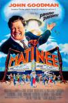 Movie movie poster: A smiling man above a theater marquee, colorful and vintage style