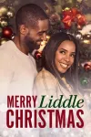 Merry Liddle Christmas movie poster: Black man and woman smile by Christmas tree