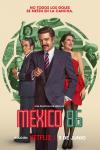 Mexico 86 Movie Poster: A man and woman in formal attire stand confidently, with sports imagery behind them.