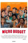 Micro Budget Movie Poster: A cartoon-like drawing of the whole cast in front of a Los Angeles skyline