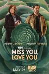 Miss You, Love You movie poster: Allison Janney holds an urn standing next to Andrew Rannells inside of a succulent