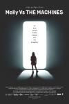Molly vs the Machines film poster: A girl stands in front of a giant illuminated phone screen