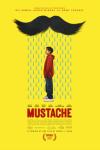 Mustache movie poster: Boy and mustache with yellow background.