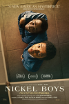 Nickel Boys movie poster: Ethan Herisse and Brandon Wilson stand together, looking up and smiling