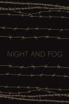 Night and Fog poster: Barbed wire appears in rows against a black background