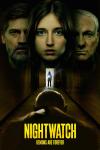 Nightwatch: Demons Are Forever movie poster: Faces of Danish white woman center, white men left and right, over hall doorway