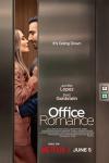Office Romance movie poster: Jennifer Lopez and Brett Goldstein in an elevator.