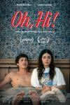 Oh, Hi! movie poster: Logan Lerman, shirtless, and Molly Gordon, in a T-shirt, sit in bed together looking uncertain