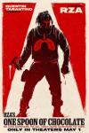 One Spoon of Chocolate Movie Poster: Red and black silhouette of a person with red lungs on their chest, holding a weapon