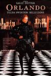 Orlando movie poster: Tilda Swinton wears elaborate Elizabethan clothing in a candlelit room
