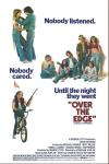 Over the Edge movie poster: Kids are shown hanging out in different scenarios, all in 1970s-style fashion, one on a bike