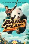 Panda Plan Movie Poster: Jackie Chan swings on a rope along with a cute panda, holding a "Panda Plan" sign