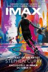 Portrait of an Artist: Stephen Curry Movie Poster: Curry dribbles the ball in a multi-colored painting