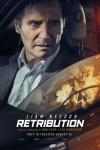 Retribution Movie Poster: Matt Turner (Liam Neeson) is seen looking through a car window, an explosion reflected on the glass