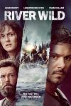 River Wild movie poster: 3 pane picture, white man and white woman on left, 2 white men and 1 white woman on raft going down river rapids center, and a white man on right