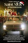 Saint Nick of Bethlehem movie poster: Daniel Roebuck, Marsha Dietlein, and Elias Kemuel on the back of a truck, waving to people at night